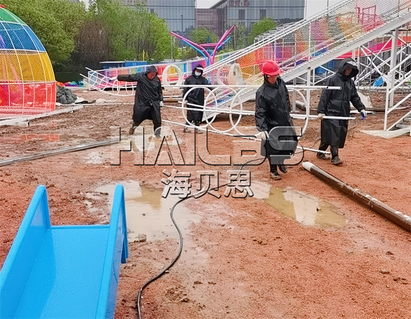 山西太原無動力親子樂園施工現(xiàn)場